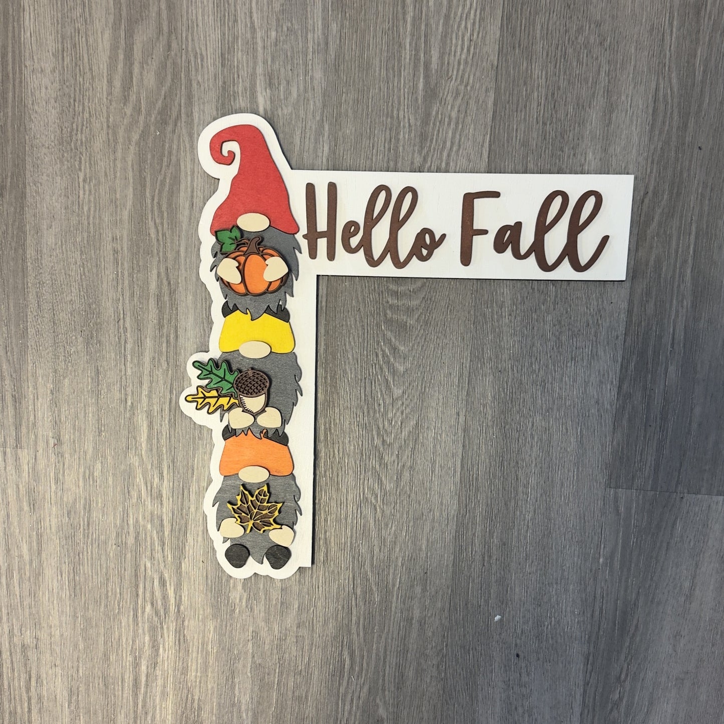 "Hello Fall" with Gnomes Fall Door Corner