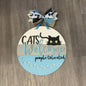 "Cats Welcome People Tolerated" Round Sign