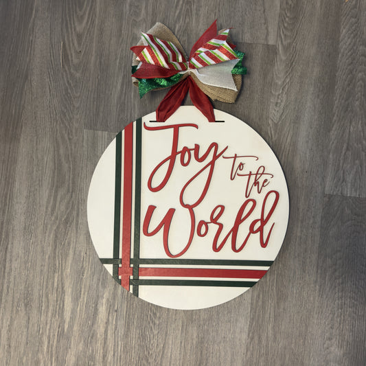 "Joy to the World" Christmas Round Sign