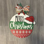 "Merry Christmas" with Sweater Design and Santa Hat Christmas Round Sign