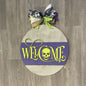 "Welcome" with Skull Halloween Round Sign