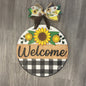 "Welcome" with Sunflowers Round Sign