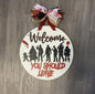 "Welcome You Should Leave" Halloween Round Sign